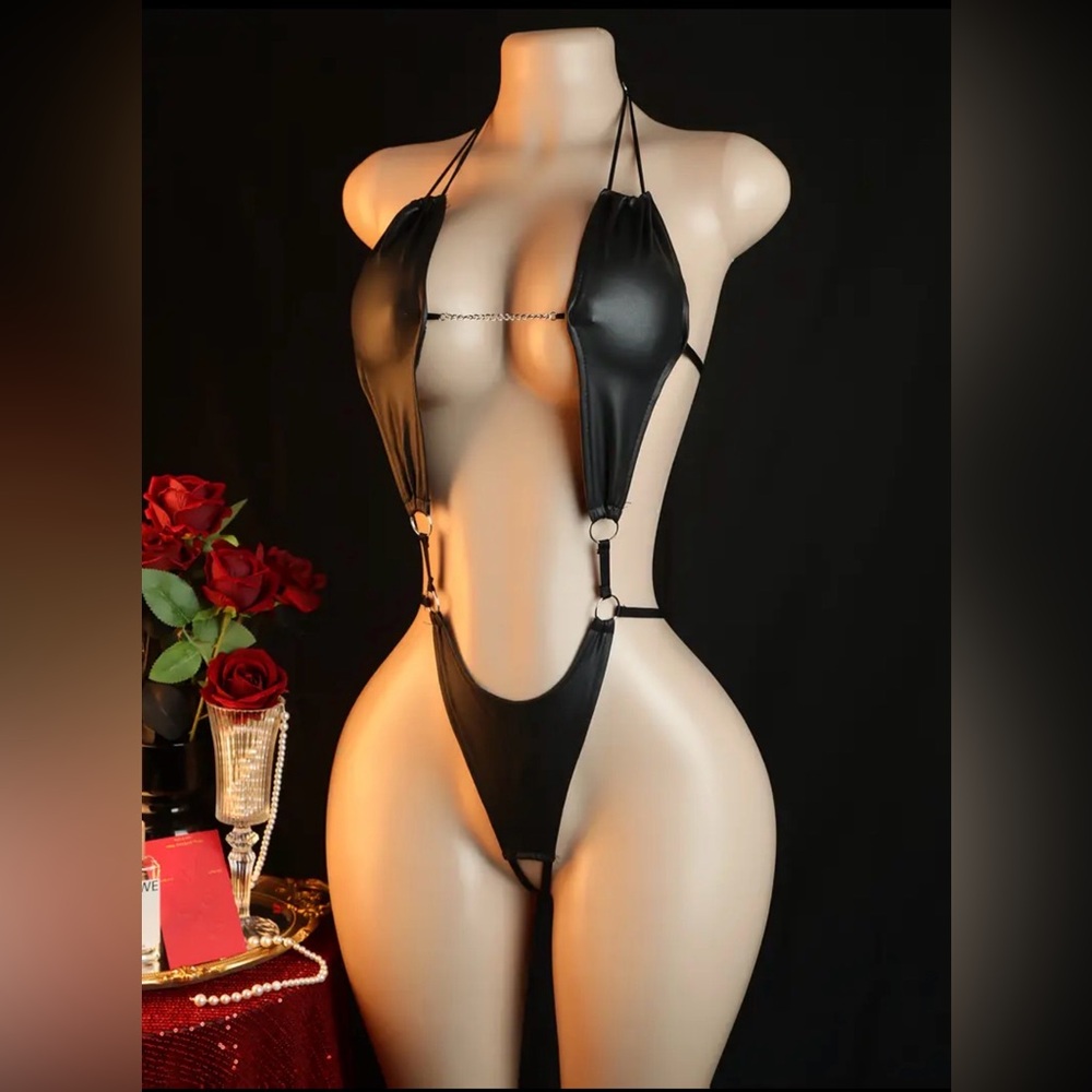 Black Halter One-Piece lingerie